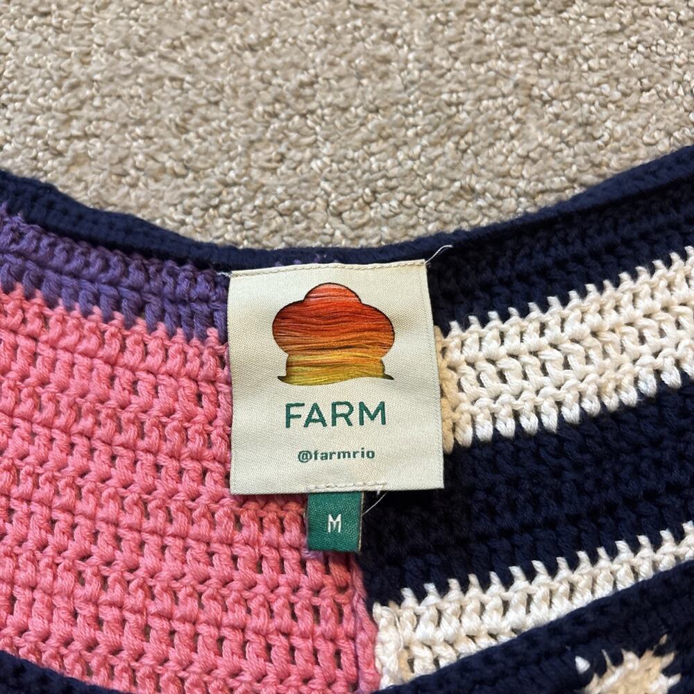 FARM Rio Multicolor Striped Mini Dress - Pink, Blue, Green, Yellow, Navy - Picture 2 of 11